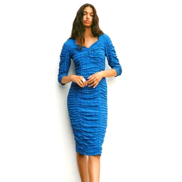 slim fit dress slacks The Zara dress navy blue – Leyna Dresses main image 0